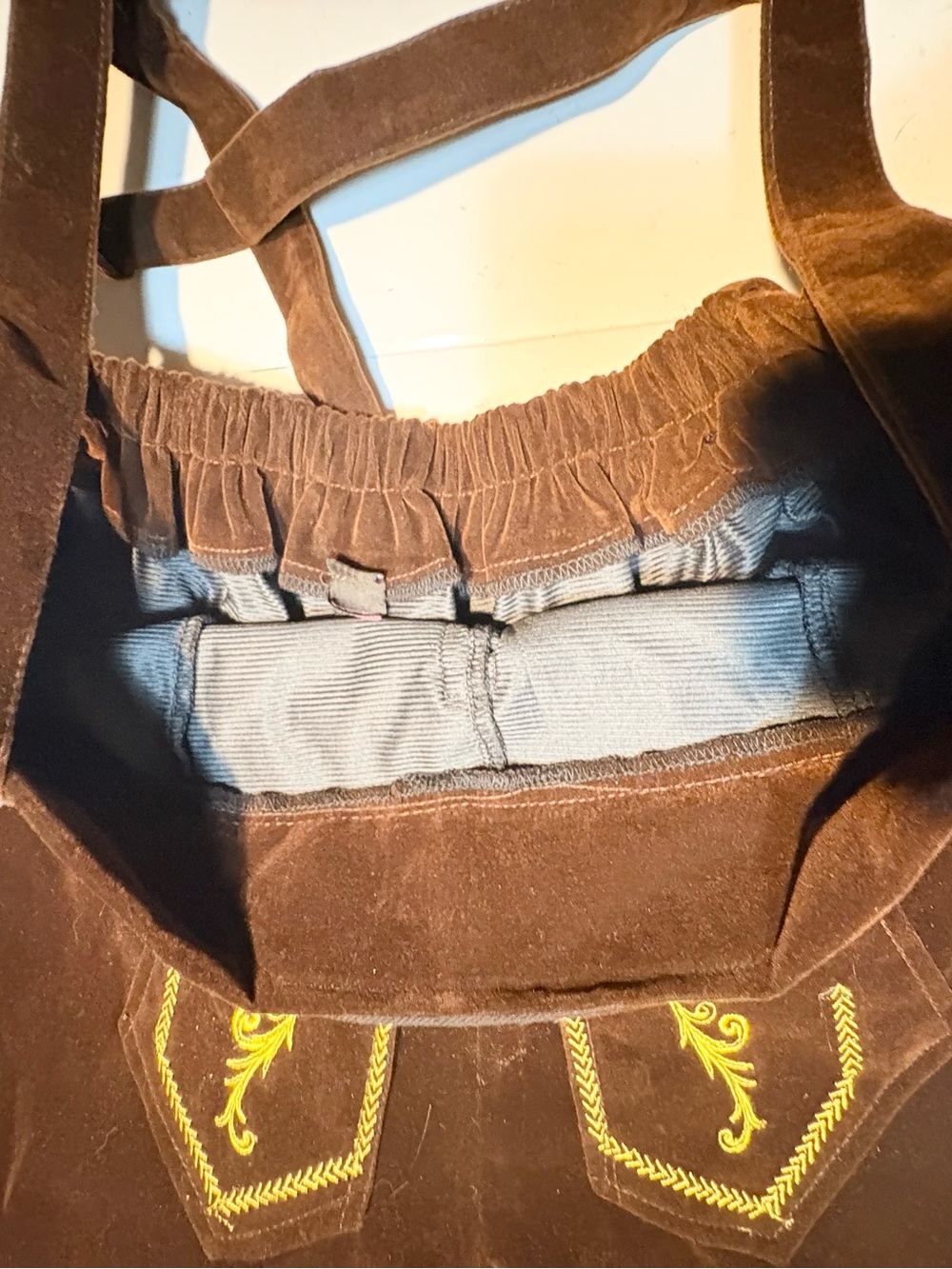 pair of women’s traditional brown German Lederhosen - Picture 9 of 11